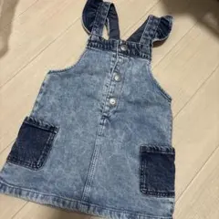H&M デニムオーバーオールワンピース 12M