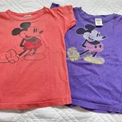 デニムダンガリー　ミッキー　半袖Tシャツ　セット　110
