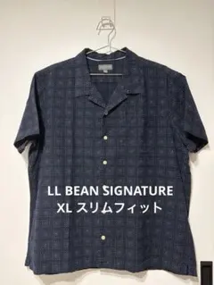 LL BEAN SIGNATURE 半袖シャツ ネイビー ドット柄 XLのサムネイル