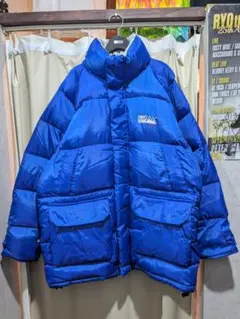90s FIRST DOWN 青 Lsize ダウンジャケット