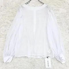 新品未使用 長袖 シアーシャツ ブラウス 白 透け感　JUNOAH Sサイズのサムネイル