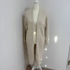 GUニットロングガウン(長袖) S ニットカーディガン オープンフロント