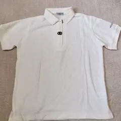 美品ジッパー付きクリーム色ポロシャツM