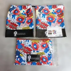 3点セット　万博 ミャクミャク ジッパーポーチ 巾着セット　ポップアート