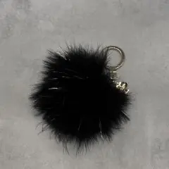 kate spade ケイトスペード チャーム キーリング ファー ブラックのサムネイル