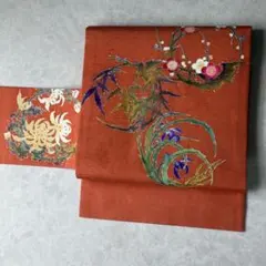 未使用 牛首紬 蟹 カニ 全通 袋帯 箔加工 未使用 牛首紬 蟹 カニ 全通 袋帯 箔加工 楽天市場】牛首紬 袋帯