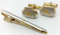 バーバリー ネクタイピン カフスボタン GD SV 外箱有 中古品(60026)