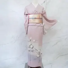 美品　裄丈長め　正絹訪問着　フルセット4点　入学式　お宮参り　七五三　結婚式 美品 裄丈長め 正絹訪問着 フルセット4点 入学式 七五三 お宮参り 結婚