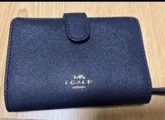COACH 黒 二つ折り財布