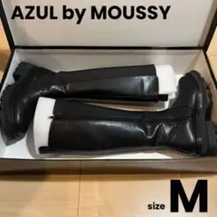 AZUL by MOUSSY ブラック サイドゴアロングブーツ