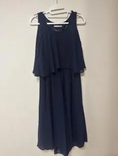 【匿名配送】ネイビーフレアドレス ノースリーブ