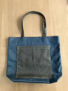 デニムトートバッグ（青・緑）