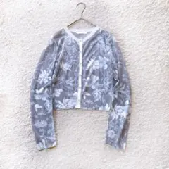 24SS極美品　セルフォード　フラワープリントシアーカーディガン　F