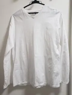 ABAHOUSE ホワイト Vネック Tシャツ 46