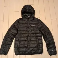Champion フードダウンジャケット ブラック　中綿ジャケット