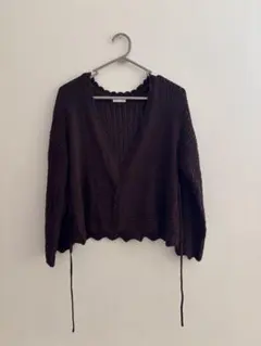 GU 透かし編みカーディガン （ダークブラウン）