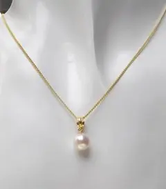 【SV925】一粒 真珠 ネックレス（8ｍｍ・あこや真珠）