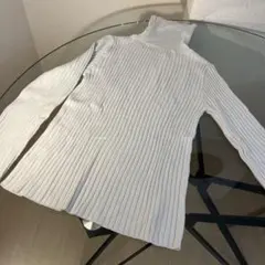 リブ編み タートルネック 長袖ニット