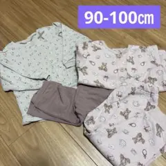 まとめ売り★女の子　長袖薄手パジャマ　90-100センチ　ブリーズ　2枚　春秋