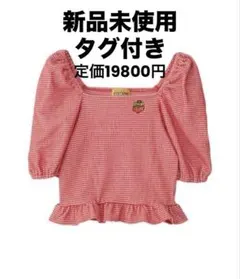 ヒステリックグラマー　赤　ギンガムチェック　パフスリーブ　トップス　ヒス　いちごのサムネイル