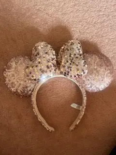 ピンク スパンコール ミニー耳カチューシャ