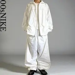 特大サイズ00s OLD NIKE ホワイトナイロンセットアップ上下 USA規格