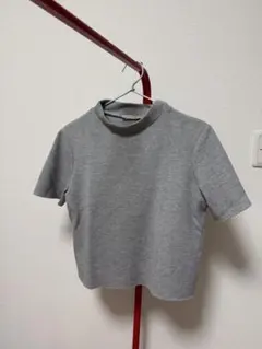 ZARA TRAFALUC ハイネック 半袖ニット グレー