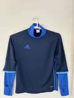 adidas ネイビー ハイネック長袖ウェア