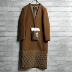 蛯原友里さんコラボ ナノユニバース×西川ダウン ストール付 キルティング コート