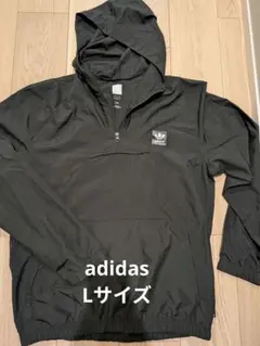 adidas ブラック ランニングジャケット　ポケット付き