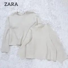 ZARA ザラ　アンサンブル　トップス　M カットソー　ホワイト　長袖　ウール混
