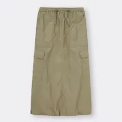 Sサイズ テックカーゴロングスカート カーキ オリーブ