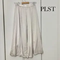 PLST サテン ベージュ フレアスカートのサムネイル
