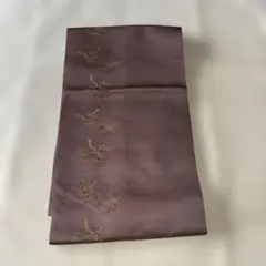 d699 名古屋帯 紬地 洒落帯 松の刺繍 焦げ茶色のサムネイル