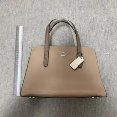 COACH ベージュ レザー ショルダーバッグ