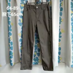 ストレッチあり　レディース　ストレートパンツ　茶系　64-89 股下65cm