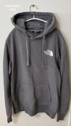 THE NORTH FACE グレー フード付きパーカーバックプリントメンズＳ
