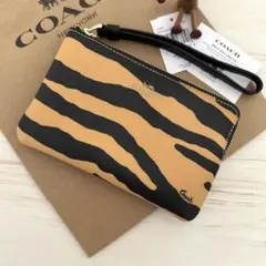 新品 COACH コーチ ポーチ タバコケース レオパード