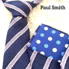 【✨美品】Paul Smithシルク ネクタイ 裏水玉ビジネスシーン
