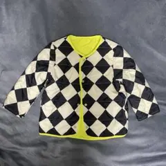 バースデー　リバーシブルダウン　アウター　　格子柄　95cm