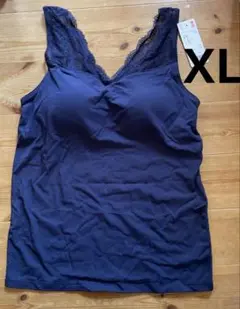 新品　ユニクロ　レース　Vネック ブラタンクトップ　ブラトップ　XL 紺