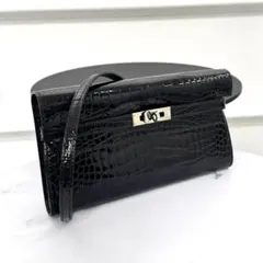 超美品☆激レア エルメスHERMESミニケリー2ノワール×オーストリッチ 
