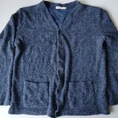 セブンデイズサンデー古着メンズM長袖ボアカーディガン1枚秋冬物ネイビー