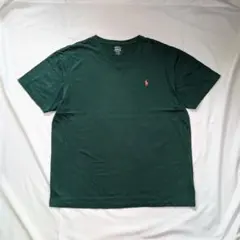 【POLO RALPH LAUREN】ポニー刺繍VネックTシャツ　グリーン