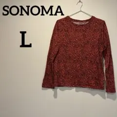 美品✨SONOMA ソノマ【L】赤い花柄 長袖Tシャツ レディース　春秋服