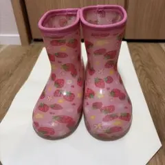 스트로베리 패턴 레인부츠 부츠 17.0cm 핑크 키즈