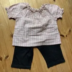 avvフリルチュニック100⭐︎bebe黒パンツ110セット