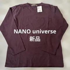 NANO universe 加工VネックTシャツ LS ボルドー　¥3,520