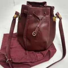 【良品】Cartier カルティエ マストライン 巾着 ショルダーバッグ