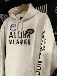 新品バンソンvanson 裏毛スウェットプルオーバーパーカーM